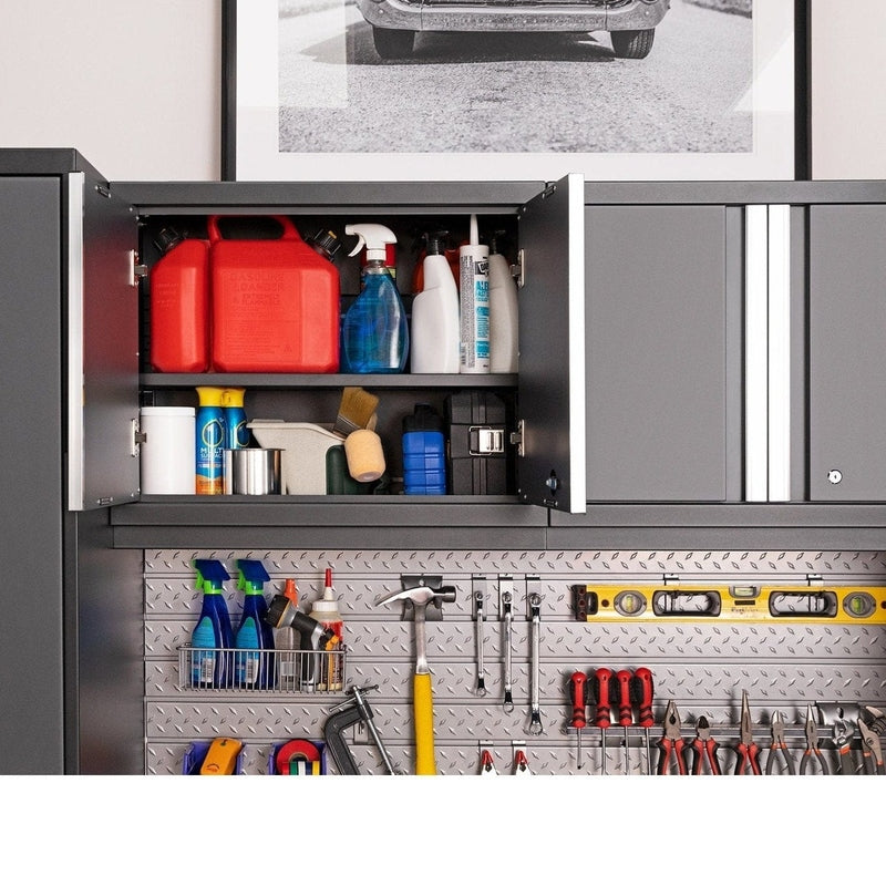 NewAge Pro Series 10 Piece Cabinet Set with Lockers, Wall, Tool Drawer Cabinets, and 56 in. Worktop