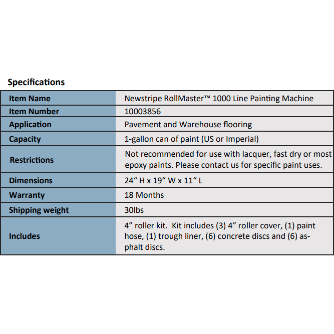 Newstripe RollMaster 1000 Line Painting Machine 10003856