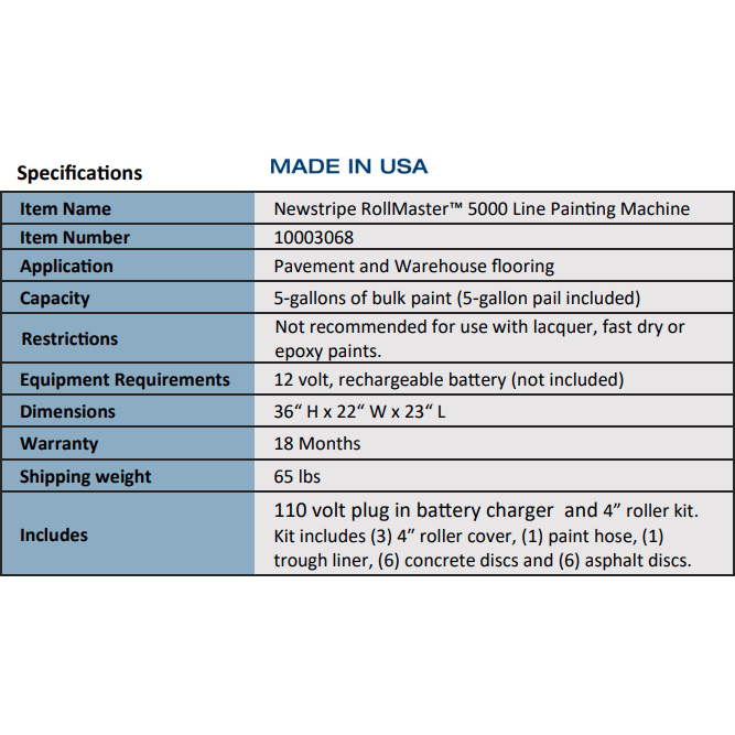 Newstripe RollMaster 5000 Battery Powered Line Painting Machine 10003068