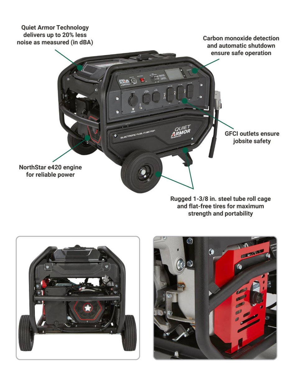 NorthStar Generator 9,250 Surge Watt Electric Start Northstar E420