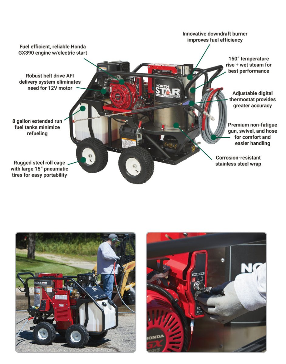 NorthStar Hot Pressure Washer 3,500 PSI 3.5 GPM Honda GX390