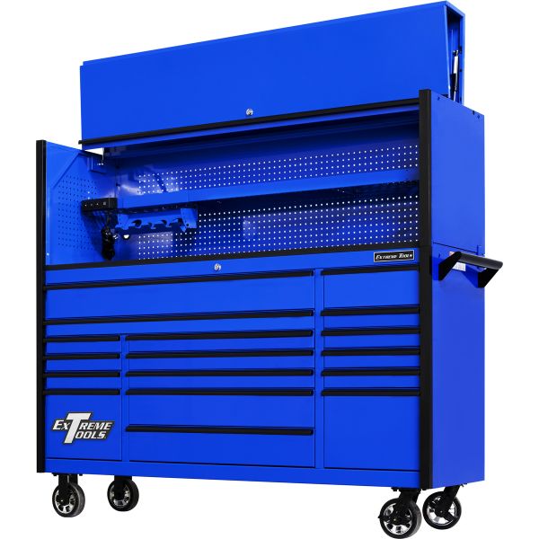 Extreme Tools DX Series 72" Professional Hutch & 17 Drawer Roller Cabinet Combo