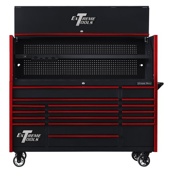 Extreme Tools DX Series 72" Professional Hutch & 17 Drawer Roller Cabinet Combo