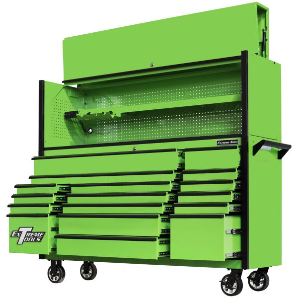 Extreme Tools DX Series 72" Professional Hutch & 17 Drawer Roller Cabinet Combo