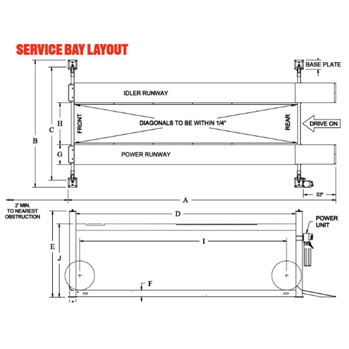 Challenger Lifts 4P14EFX Four Post Lift Closed Front 14,000 Lbs Capacity