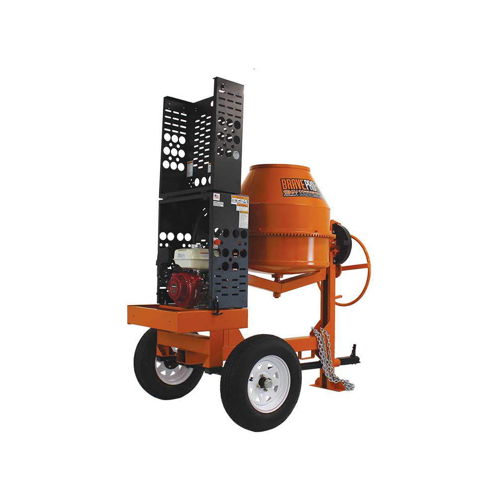 Brave Concrete Mixer 9 Cu. Ft. Steel Drum Honda GX270 BRPCM109H New
