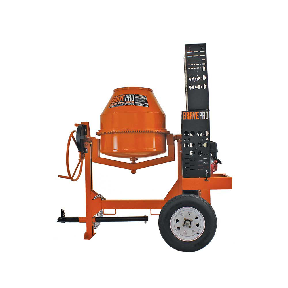 Brave Concrete Mixer 9 Cu. Ft. Steel Drum Honda GX270 BRPCM109H New