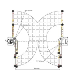 Katool Two Post Asymmetrical Vehicle Lift 11,000lbs Single Point Lock Release AS110D