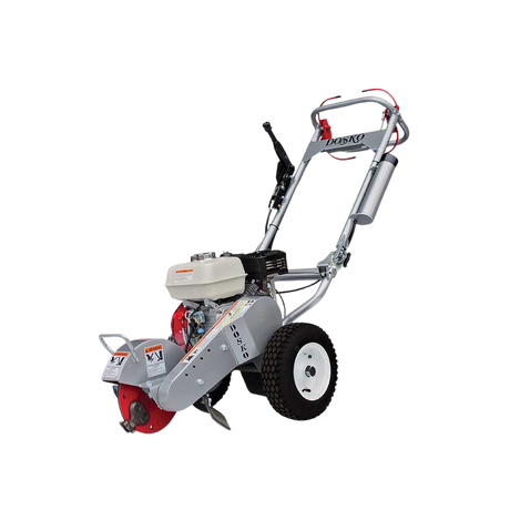 The Dosko 200-6HC Mini Stump Grinder with a Honda GX engine, cyclone air cleaner, and foldable handles is shown against a transparent background.