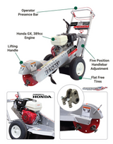 Dosko 337-13HC Stump Grinder with Honda GX390 Engine Gas 13 HP and 14" x 3/8" Cutter Direct Drive