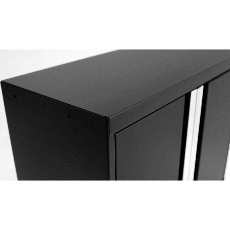 NewAge Pro Series 9 Piece Cabinet Set With Wall, Base, Tool Drawer Cabinet, 56 in. Integrated Shelf and 112 in. Worktop