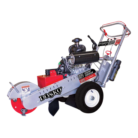 The Dosko 620-20HE Stump Grinder is displayed against a transparent backgorund, highlighting its Honda GX630 engine and overall structure.