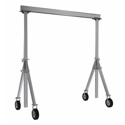 Vestil Aluminum Adjustable Height Gantry Crane with Pneumatic Casters 10 Ft. x 12 Ft. 1500 Lb. Capacity Silver- AHA-15-10-12-PNU