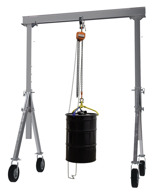 Vestil Adjustable Height Aluminum Gantry Cranes with Pneumatic Casters