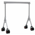 Vestil Aluminum Adjustable Height Gantry Crane with Pneumatic Rubber Casters 12 Ft. x 10 Ft. 4000 Lb. Capacity Silver- AHA-4-12-10-PNU