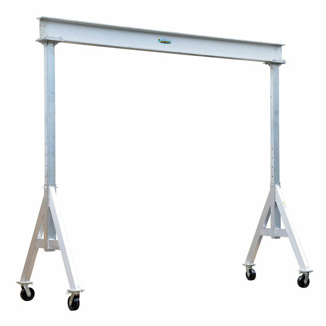 Vestil Aluminum Adjustable Height Gantry Crane with Phenolic Casters 10 Ft. x 10 Ft. 6000 Lb. Capacity Silver- AHA-6-10-10