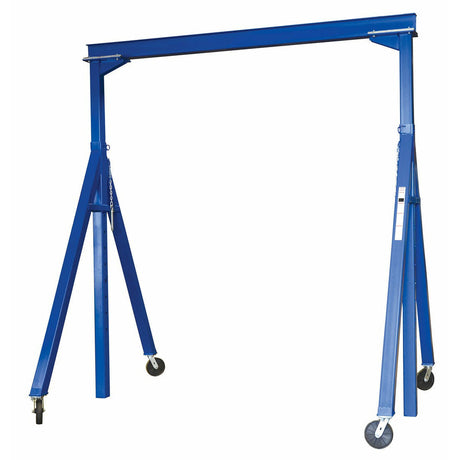 Vestil Steel Adjustable Height Gantry Crane with Glass Filled Nylon Casters 15 Ft. x 16 Ft. 4000 Lb. Capacity Blue- AHS-4-15-16