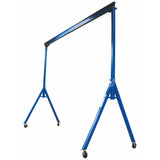 Vestil Steel Adjustable Height Gantry Crane with Glass Filled Nylon Casters 20 Ft. x 15 Ft. 4000 Lb. Capacity Blue-AHS-4-20-16