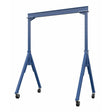 Vestil Steel Adjustable Height Gantry Crane with V-Groove Cast Iron Casters 15 Ft. x 12 Ft. 8000 Lb. Capacity Blue- AHS-8-15-12-VG
