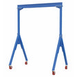 Vestil Steel Adjustable Height Gantry Crane with V-Groove Cast Iron Casters 20 Ft. x 14 Ft. 6000 Lb. Capacity Blue- AHS-6-20-14-VG