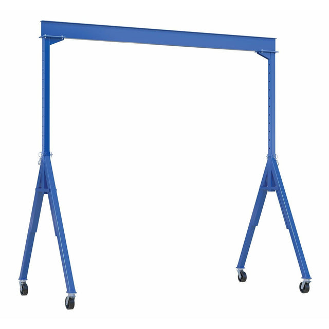 Vestil Steel Adjustable Height Gantry Crane with Total Locking Phenolic Casters 20 Ft. x 16 Ft. 6000 Lb. Capacity Blue- AHS-6-20-16-TLC