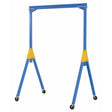 Vestil Steel Knock-Down Adjustable Height Gantry Crane with Total Locking Glass Filled Nylon Casters 15 Ft. x 12 Ft. 2000 Lb. Capacity Blue- AHSN-2-15-12-TLC