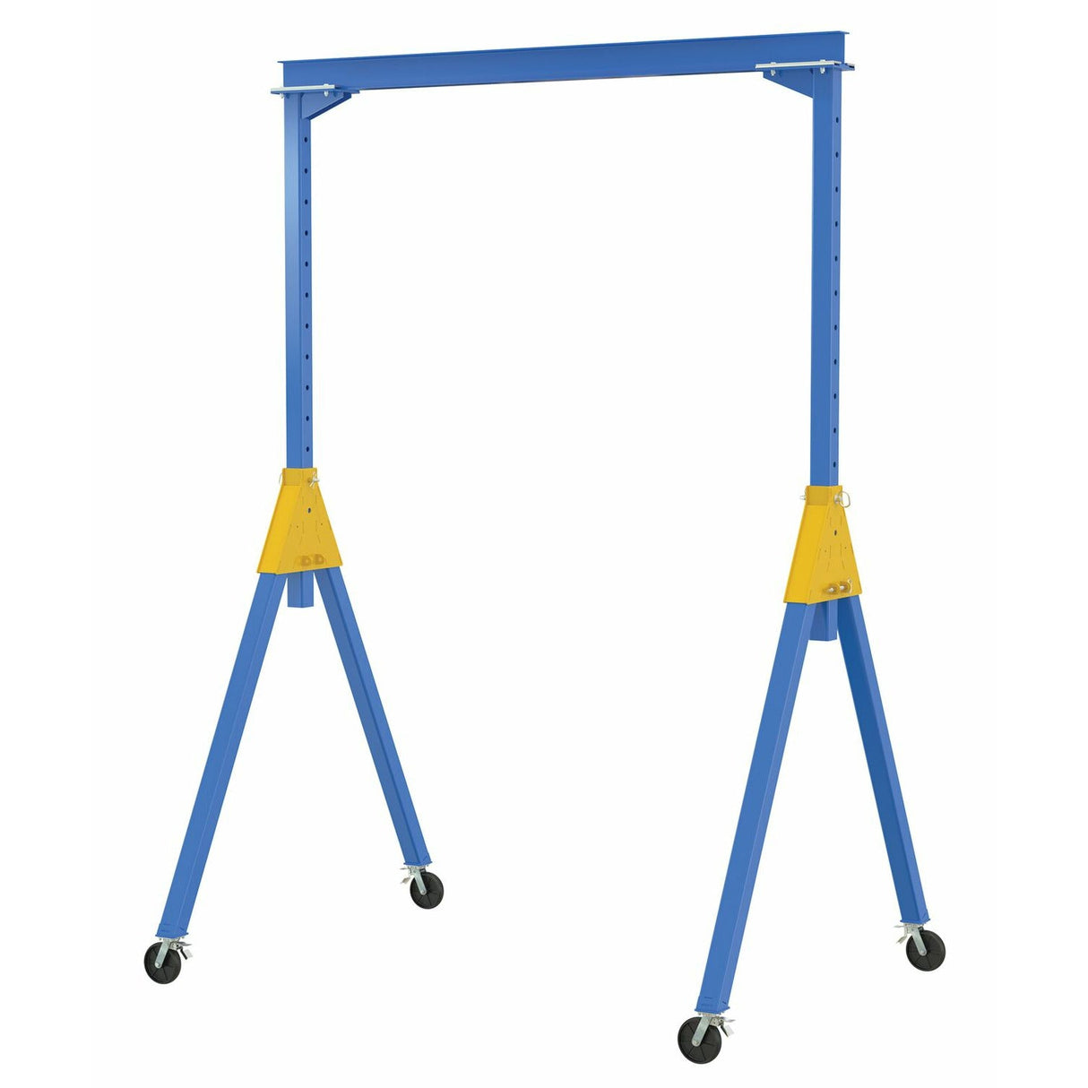 Vestil Steel Knock-Down Adjustable Height Gantry Crane with Total Locking Glass Filled Nylon Casters 15 Ft. x 12 Ft. 2000 Lb. Capacity Blue- AHSN-2-15-12-TLC