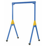Vestil Steel Knock-Down Adjustable Height Gantry Crane with Glass Filled Nylon Casters 10 Ft. x 12 Ft. 4000 Lb. Capacity Blue-AHSN-4-10-12-TLC