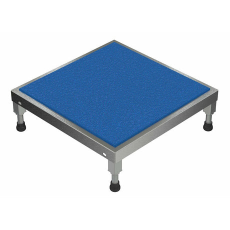 Vestil Stainless Steel Adjustable Work-Mate Stands 24 In. x 24 In. x 6-3/4 In. 500 Lb. Capacity Silver-AHT-L-2424-SS