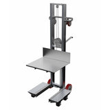 Vestil Aluminum Lite Load Lift With Winch, Swivel Casters and Manual Floor Lock 24 In. x 20 In. Platform 400 Lb. Capacity Silver-ALLW-2420-4SFL