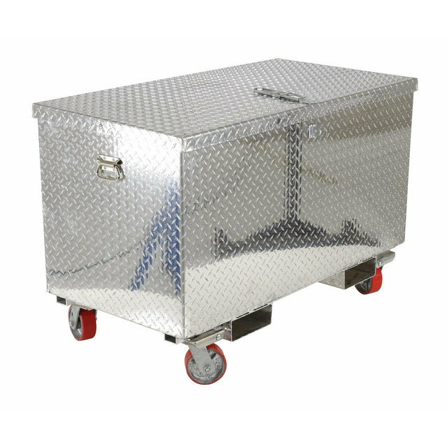Vestil Aluminum Portable Tool Box with Casters and Fork Pockets 25-7/8 In. x 61-1/4 In. x 40-1/16 In. 2500 Lb. Capacity Silver-APTS-3660-CF