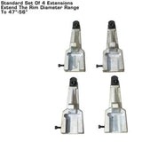 A set of four standard rim clamping extensions for the Atlas TTC303 truck tire changer that extend the rim diameter range from 47 to 56 inches.