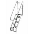 Vestil Galvanized Alternate Tread Stair 56 Degrees 42 In. x 23-1/2 In. x 90-1/2 In. 350 Lb. Capacity Silver-ATS-4-56-HDG