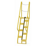 Vestil Steel Alternate Tread Stair 68 Degrees 34-5/8 In. x 23-1/2 In. x 101-7/8 In. 350 Lb. Capacity Yellow-ATS-5-68