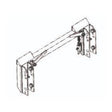 A gray Tach-All tractor loader to skid-steer quick attach conversion plate with spring-loaded pins for a secure fit.