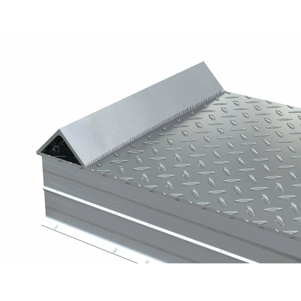 Vestil Aluminum Heavy Duty Wheel Riser 120 In. x 18 In. x 11-7/8 In. 30000 Lb. Capacity Silver-ATWR-ROG-18-12-120