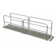 Vestil Aluminum Wheel Walk Ramp Overlapping Style with Handrails 168 In. x 28 In. 1600 Lb. Capacity Silver - AWR-28-14A-HR