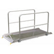 Vestil Aluminum Wheel Walk Ramp Steel Hook Style with Handrails 87-5/16 In. x 38 In. 3000 Lb. Capacity Silver - AWR-38-7B-HR