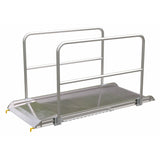Vestil Aluminum Wheel Walk Ramp Steel Hook Style with Handrails 87-5/16 In. x 38 In. 3000 Lb. Capacity Silver - AWR-38-7B-HR