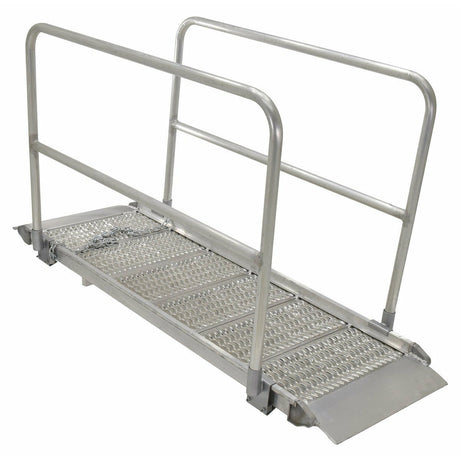 Vestil Aluminum Grip-Strut Walk Ramps with Handrails 73-1/4 In. x 39-3/8 In. 2800 Lb. Capacity Silver- AWR-G-38-6A-HR