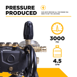 BE Power 3,000 PSI 4.5 GPM 10 HP Electric Pressure Washer with Baldor Motor and AR Triplex Pump - B3010E34AHE