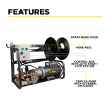 BE Power 2,000 PSI 4.0 GPM 5.0 HP Electric Pressure Washer with Baldor Motor and AR Triplex Pump - X-2050FW1A