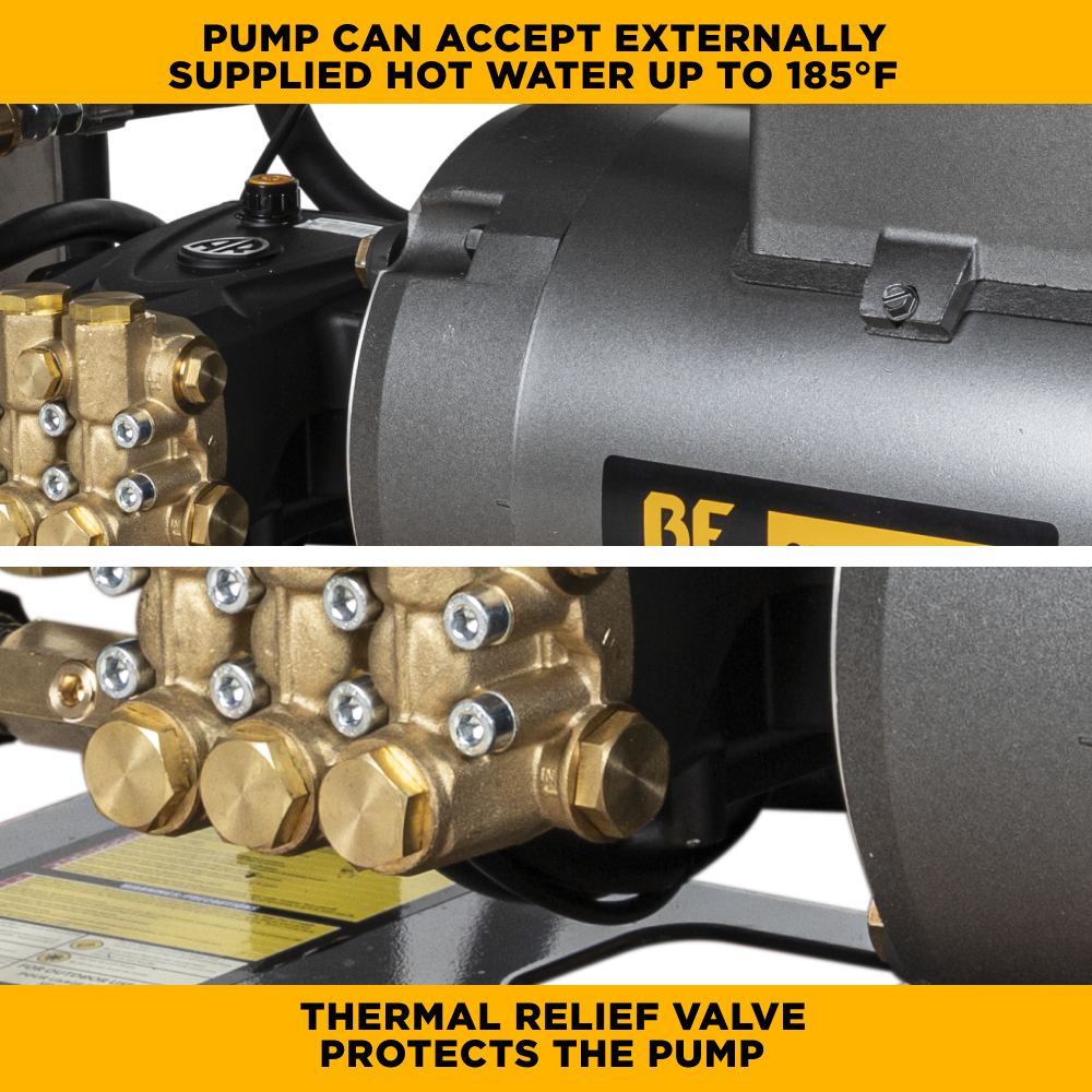 BE Power 2,000 PSI 4.0 GPM 5.0 HP Wall Mount Electric Pressure Washer with a Baldor Motor and General Triplex Pump - X-2050FW1GENHT