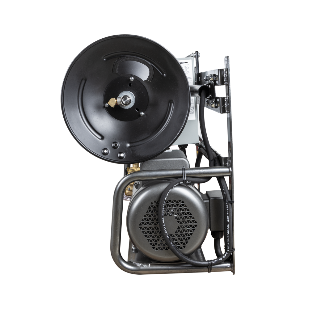 BE Power 2,000 PSI 4.0 GPM 5.0 HP Wall Mount Electric Pressure Washer with a Baldor Motor and General Triplex Pump - X-2050FW1GENHT