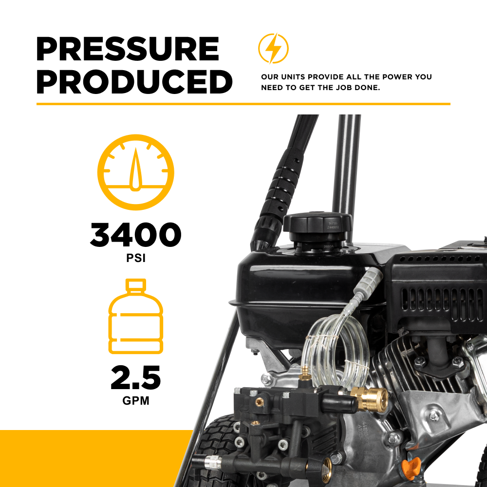 BE Power 3,400 PSI 2.5 GPM Cold Water Gas Pressure Washer - B3475PX