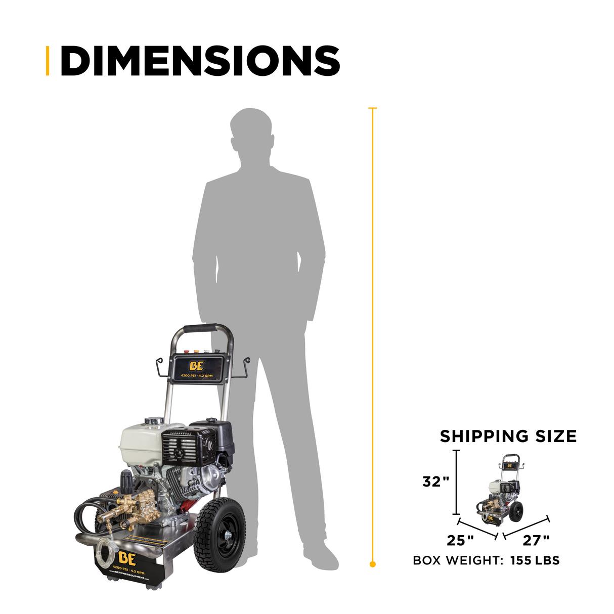 BE Power 4,200 PSI 4.2 GPM Cold Water Gas Pressure Washer - B4213HSCS