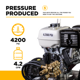 BE Power 4,200 PSI 4.2 GPM Cold Water Gas Pressure Washer - B4213HSGS