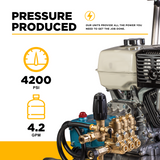 BE Power 4,200 PSI 4.2 GPM Cold Water Gas Pressure Washer - B4213HSJS