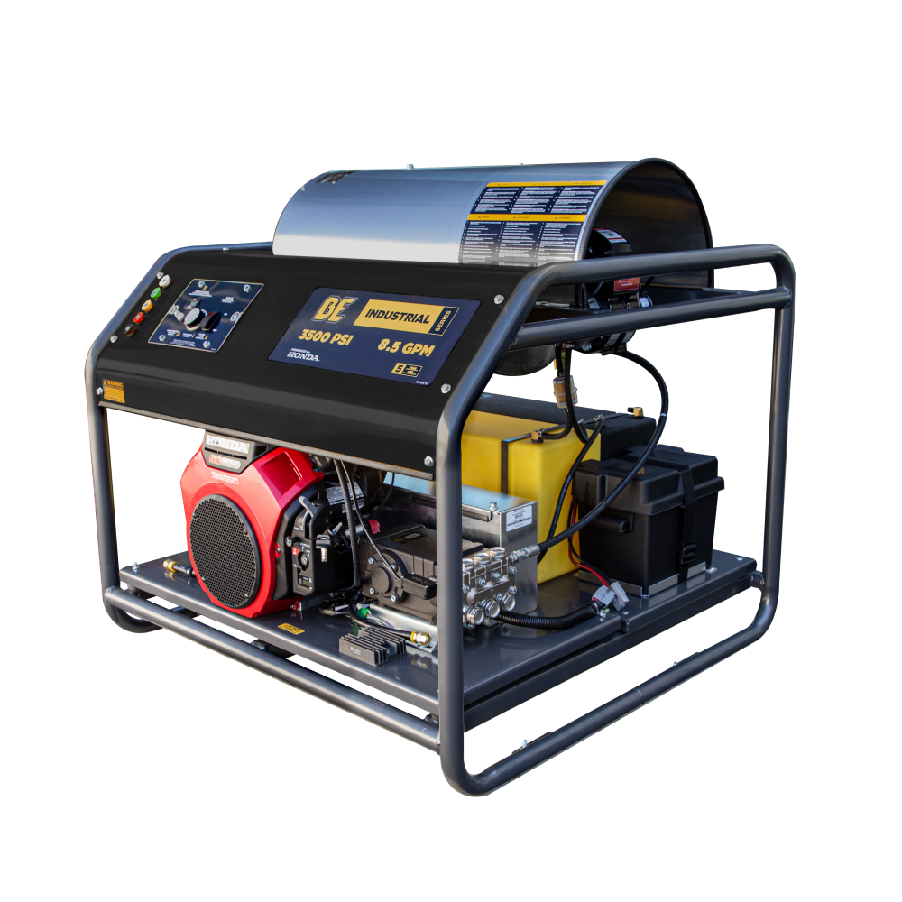 BE Power 3,500PSI 5.6GPM Hot Water Pressure Washer Honda GX690 Engine and General Triplex Pump - HW3524HG12V
