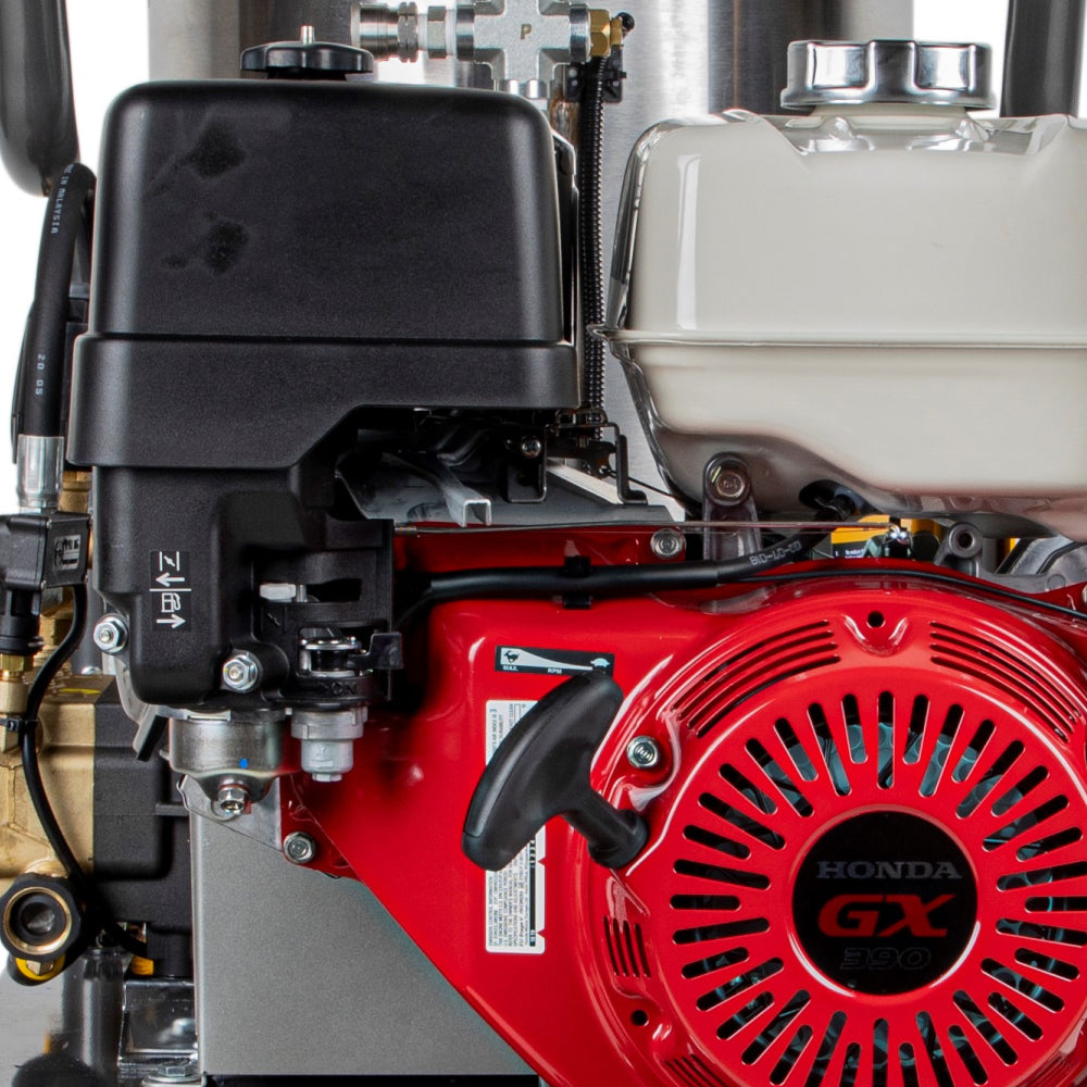 BE Power 4,000 PSI - 4.0 GPM Hot Water Pressure Washer with Honda GX390 Engine and Belt Driven General Triplex Pump - HW4013HBG